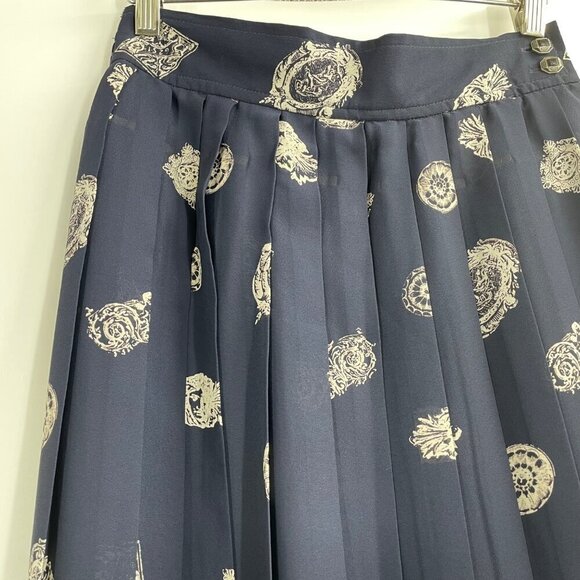Vintage Counterparts Blue Pleated Coastal Grandma Midi Skirt Womens Size 8 - Picture 8 of 10